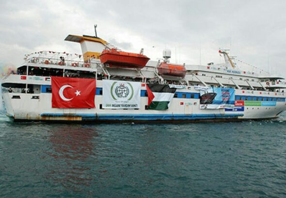 The Mavi Marmara taking part in the Freedom Flotilla to break the Gaza blockade. Photo: AFP.