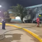 Firefighters finishing extinguishing a fire in the Genesis Petit Oncology Hospital in Zulia state, Venezuela, on Sunday, March 31, 2024. Photo: El Regional del Zulia.