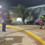 Firefighters finishing extinguishing a fire in the Genesis Petit Oncology Hospital in Zulia state, Venezuela, on Sunday, March 31, 2024. Photo: El Regional del Zulia.