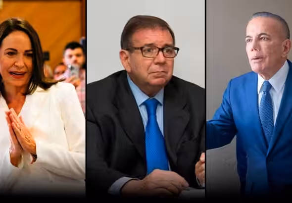 Venezuelan far-right politicians María Corina Machado (left), Edmundo González (center), and Manuel Rosales (right). Photo: Rostros Venezolanos.