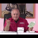 Screenshot of PSUV Deputy Diosdado Cabello holding the Organic Law of Electoral Processes during the weekly PSUV press conference on Monday, April 1, 2024. Photo: YouTube/@Mazo4F-envivo.