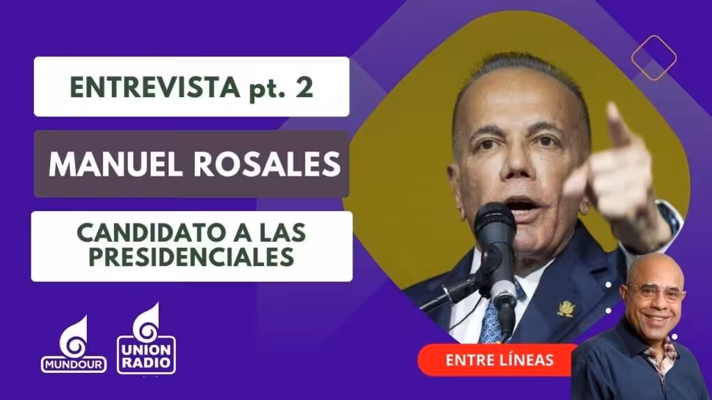Poster for the Union Radio network interview with far-right opposition politician Manuel Rosales via Vladimir Villegas. Photo: Union Radio.