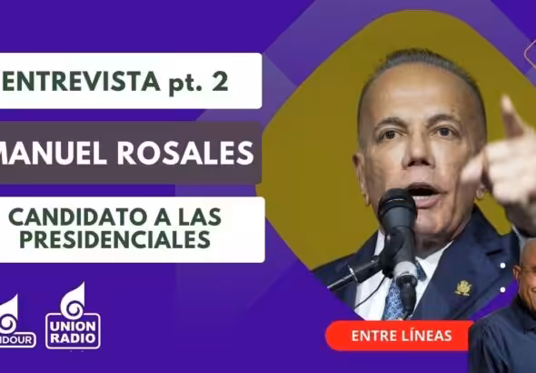 Poster for the Union Radio network interview with far-right opposition politician Manuel Rosales via Vladimir Villegas. Photo: Union Radio.