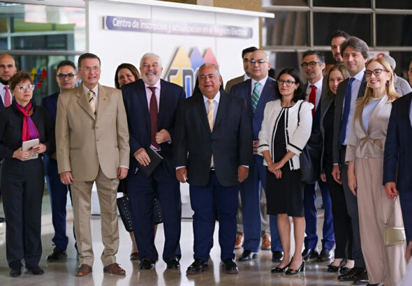 Venezuela's National Electoral Council authorities bid farewell to the United Nations delegation of electoral experts, who were in the country in preparation for the July 28 presidential elections. Photo: CNE.