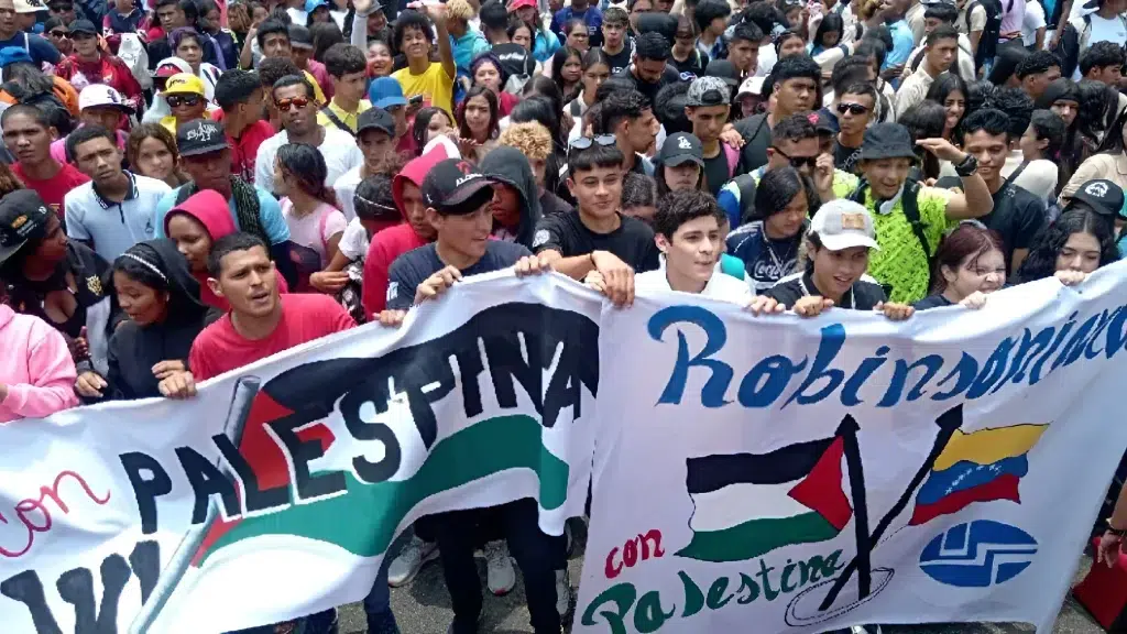 Venezuelan students marching in support of Palestine in Caracas, April 30, 2024. Photo: VTV.