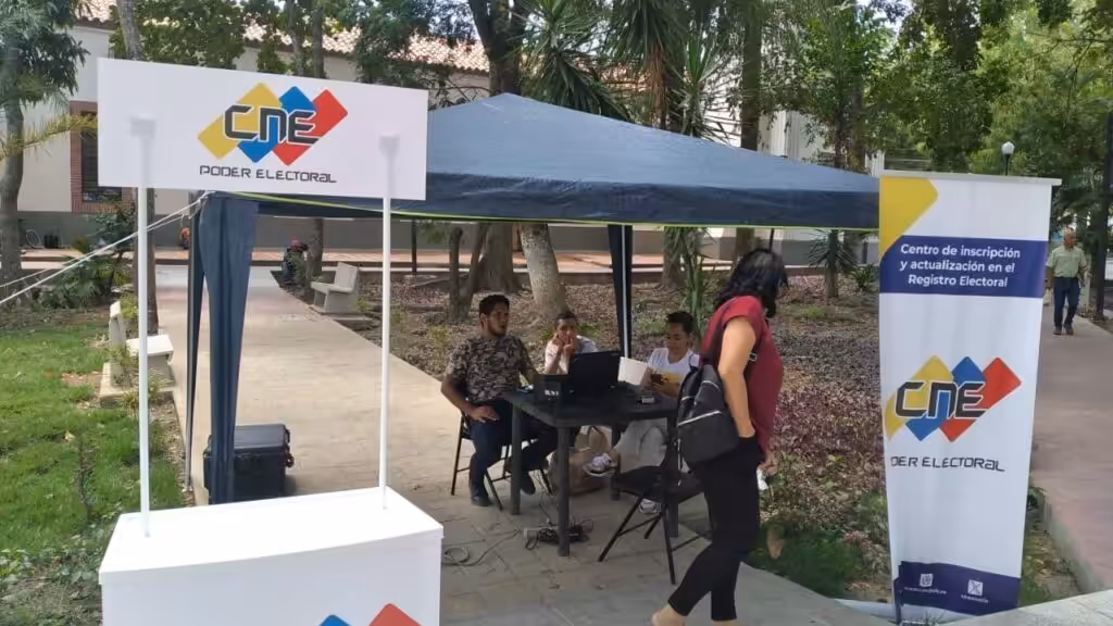 Venezuela's National Electoral Council (CNE) access point for registration and update of the electoral registry. Photo: X/@RedCiudadanaVE.