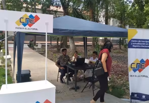 Venezuela's National Electoral Council (CNE) access point for registration and update of the electoral registry. Photo: X/@RedCiudadanaVE.