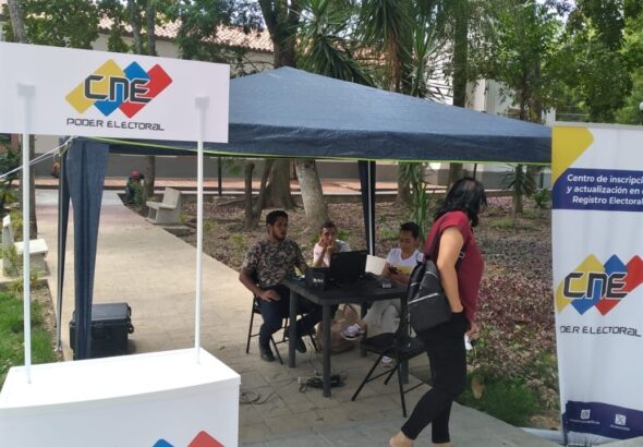 Venezuela's National Electoral Council (CNE) access point for registration and update of the electoral registry. Photo: X/@RedCiudadanaVE.