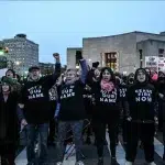 Over 300 hundred Jewish anti-war demonstrators during a Passover seder in Brooklyn, New York, April 23, 2024. Photo: Andres Kudacki/Associated Press.
