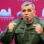 Venezuelan Defense Minister Vladimir Padrino issuing statements to the press. Photo: Venezuela's Presidential Press/File photo.