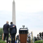 US President Joe Biden (Left) and Kenyan President William Ruto (Right) standing in front of the Washington Monument. Photo: Mandel Ngan/AFP.