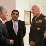 General John Kelly, then commander of US Southern Command, meeting then Panamanian Minister of Public Security José Mulino during an official visit to Panama in February 2013. Photo: Miguel Moreno/US Embassy Panama/File photo.