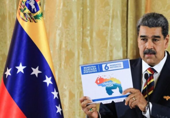 Venezuelan President Nicolás Maduro speaks during the presentation of the Organic Law for the Defense of Guayana Esequiba. Photo: Presidential Press/File photo.