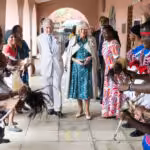 King Charles III and Queen Camilla view dancers at Fort Jesus the UNESCO World Heritage Site on November 03, 2023 in Mombasa, Kenya. Photo: Samir Hussein/WireImage/Getty Images.
