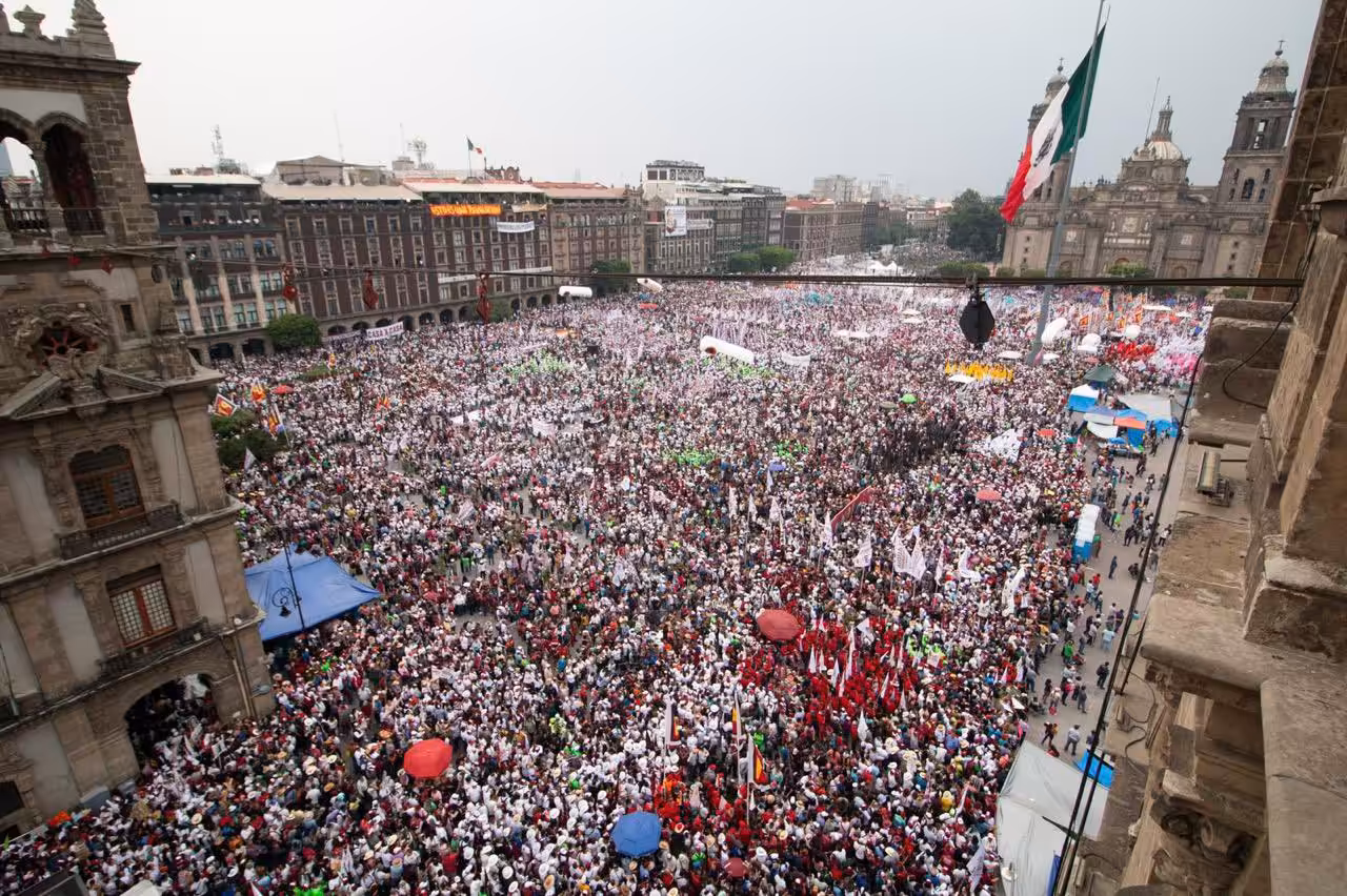 Closing ceremony of Claudia Sheinbaum's electoral campaign, in the main square of Mexico City, May 29, 2024. Photo: La Jornada de Oriente.