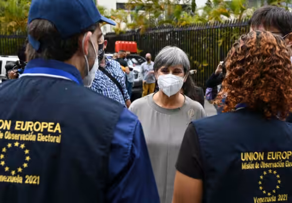 European Union's electoral observers in Venezuela during the November 2021 regional elections. Photo: Yuri Córtez.