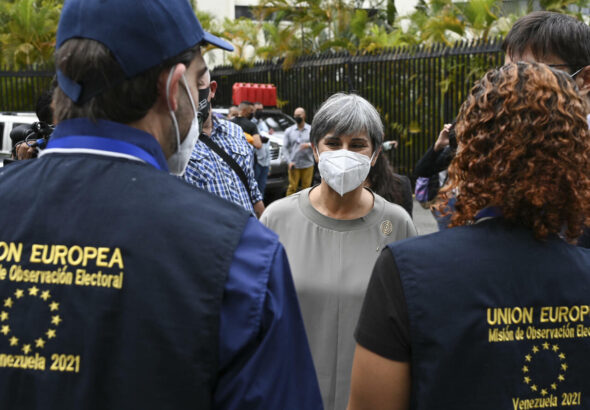 European Union's electoral observers in Venezuela during the November 2021 regional elections. Photo: Yuri Córtez.