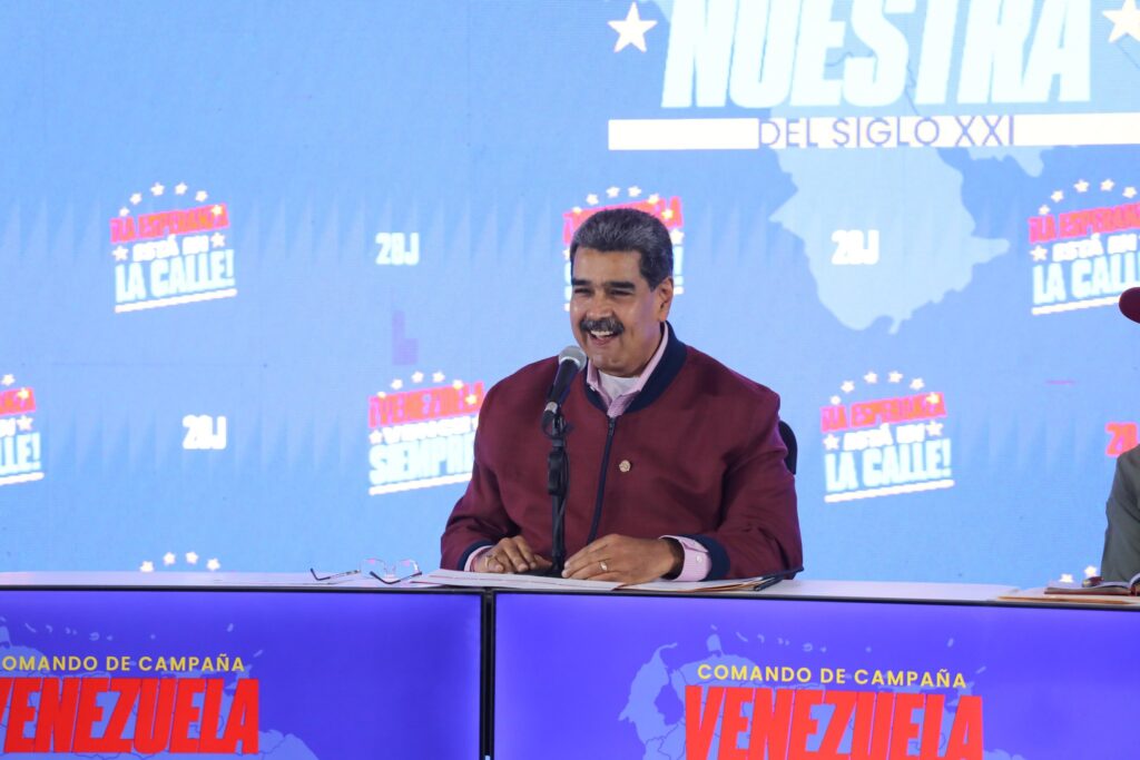 Venezuelan President Nicolas Maduro during the announcement of his presidential campaign staff in the Hotel Humboldt, Caracas, Friday, May 17, 2024. Photo: X/@NicolasMaduro.