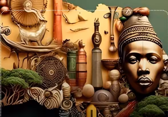 Poster portraying some African cultural icons and art expressions. Photo: X/@yvangil.