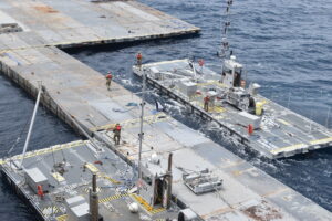 The controversial pier in Gaza being constructed by the US Navy. Photo: Times of Israel.