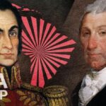 Photo composition, Simon Bolivar (left), James Monroe (right) and ALBA-TCP logo (background). Photo: United World.