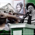 Photo composition with late Iranian President Ebrahim Raisi and a collage of scenes of destruction in Gaza caused by Israeli bombardment. Photo: PressTV.
