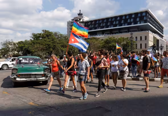 Cuban LGBT activists participate in an annual demonstration against homophobia and transphobia in Havana, Cuba May 11, 2019. Photo: REUTERS/Stringer.