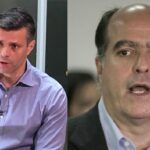 Venezuelan far-right politicians Leopoldo López (left) and Julio Borges (right), allegedly implicated in the PDVSA-Crypto corruption plot. File photo.