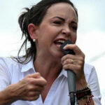 Venezuelan far-right politician María Corina Machado at a campaign rally. File photo.