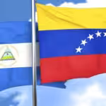 Flags of Nicaragua and Venezuela. Photo: El19Digital/File photo.