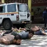 US, Colombian, and Venezuelan mercenaries, captured by Venezuelan police and military, lying on the floor in front of the House of Socialist Fishermen in Chuao, Aragua state, on May 3, 2020. Photo: Telesur/File photo.