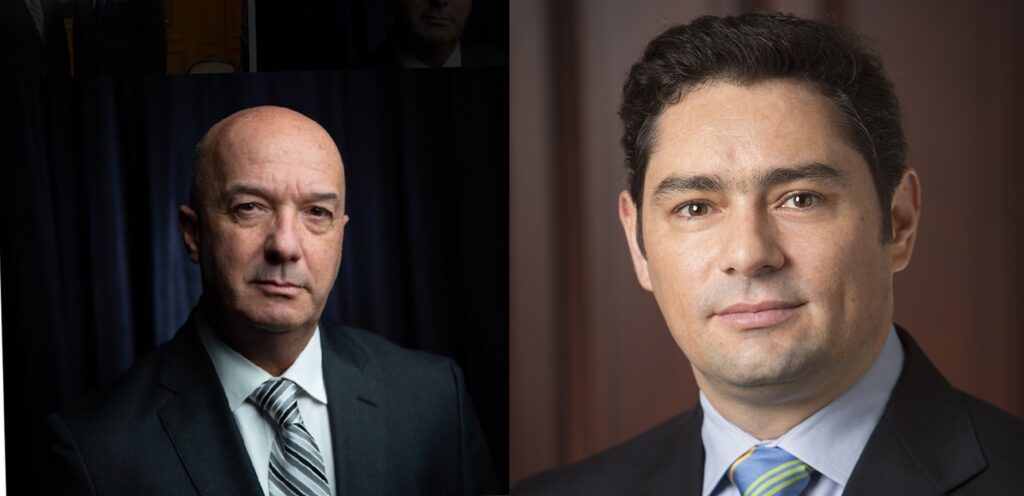 Iván Simonovis (left) and Carlos Vecchio (right), Guaidó associates implicated in the PDVSA-Crypto corruption plot. Photo: Linkedin/Yale University website.