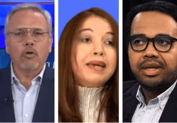 From left to right: Venezuelan far-right "influencers:" Andrés Izarra, Miguel Ángel Rodríguez, Maibort Petit, Daniel Lara Farías, and Wender Villalobos. Photo: RedRadioVE.