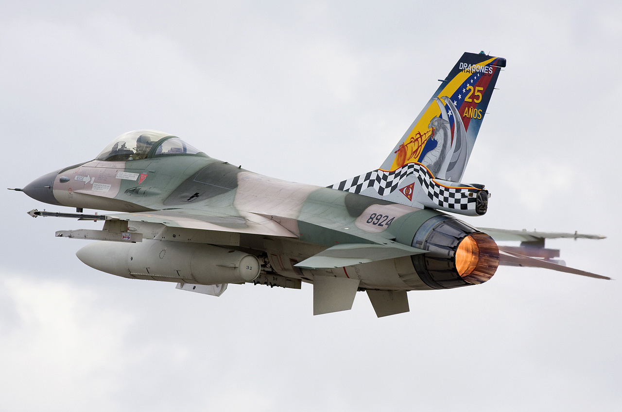 Venezuelan Air Forces’ General Dynamics F-16A Fighting Falcon. Photo: Chris Lofting/Wikipedia/File photo.