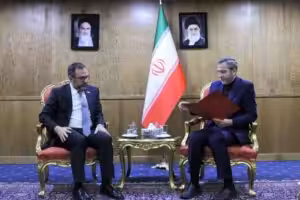 Venezuelan Foreign Minister Yván Gil with his acting Iranian counterpart, Ali Bagheri Kani, in Tehran on May 22, 2024. Photo: Ministry of Foreign Affairs of Iran.