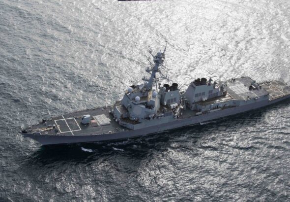 US guided-missile destroyer, USS Mason (DDG 87) in the Gulf of Oman. Photo: US Navy/file photo.