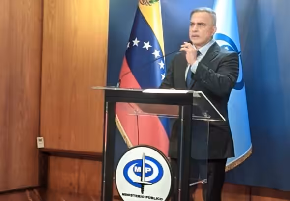 Venezuelan Attorney General Tarek William Saab speaks on the investigations regarding the PDVSA-Crypto corruption plot, May 2, 2024. Photo: X/@VTVcanal8.