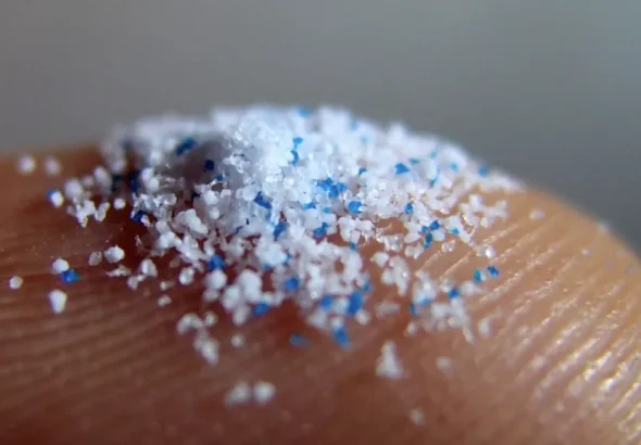 Person's thumbnail with microplastic on it. Photo: Getty images/File photo.