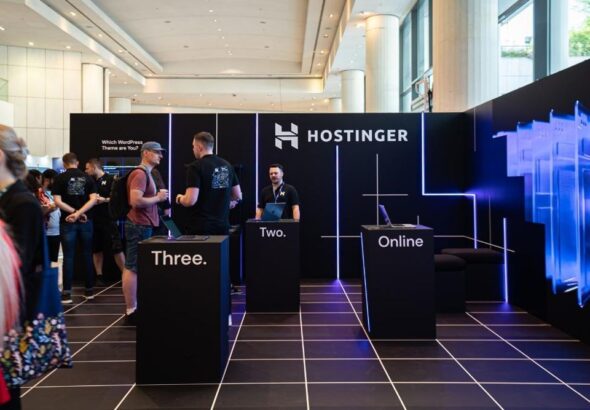Featured image: Hostinger booth at WordCamp 23' Athens. Photo: Glassdoor/File photo.