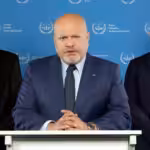 International Criminal Court's Prosecutor Karim Khan announcing the decision to file for an arrest warrant against Israeli Prime Minister Benjamin Netanyahu on Monday, May 20, 2024. Photo: ICC footage.