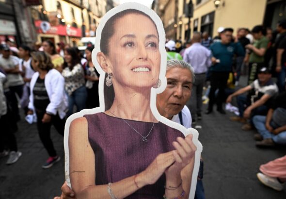 Supporters of Mexican presidential candidate Claudia Sheinbaum attend a rally in Mexico City on March 1, 2024. Photo: Alfredo Estrella/AFP.
