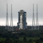 China’s Chang’e 6 lunar mission rocket prepares to lift off in South China’s Hainan province on May 3, 2024. Photo: Bloomberg.