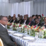 Members of Prime Minister Garry Conille’s government at the luncheon at the Villa d’Accueil, his official residence, during their installation on Jun. 12. Second from right is Education Minister Antoine Augustin. Photo: Haïti Liberté.
