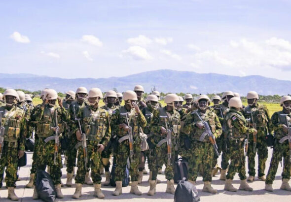 A battalion of 400 Kenyan cops arrived in Haiti on Jun. 25 to begin the Multinational Security Support Mission (MMSS), concocted and funded by Washington. Photo: Haïti Liberté.
