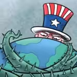 Illustration: Uncle Sam hugging the planet with its tentacles. Photo: Liu Xidan/GT.