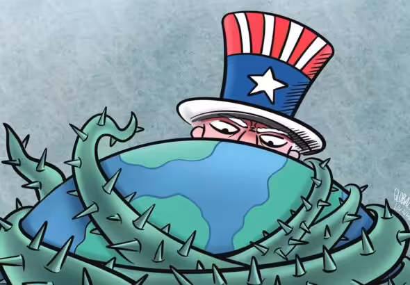 Illustration: Uncle Sam hugging the planet with its tentacles. Photo: Liu Xidan/GT.