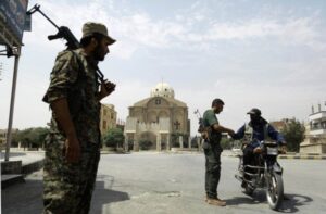 Members of the Kurdish police known as the Asayesh, northern Syrian city of al-Hasakah. Photo: AFP.
