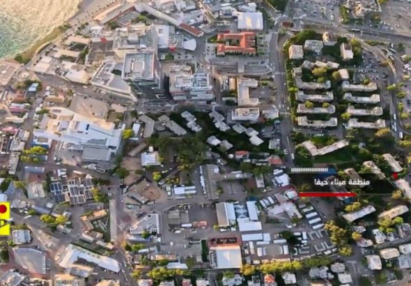 Rambam Health Care Campus seen in Hezbollah drone footage. Photo: X.