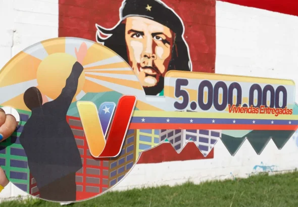 Mural painted on a wall at the Che Guevara Urban Commune in Cabudare, Lara state, Venezuela, on Thursday, June 6, 2024. Photo: Presidential Press.