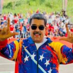 Venezuelan President Nicolas Maduro wearing sunglasses during a political rally in Caracas on Saturday, May 8, 2024. Photo: X/@JacquelinePSUV.